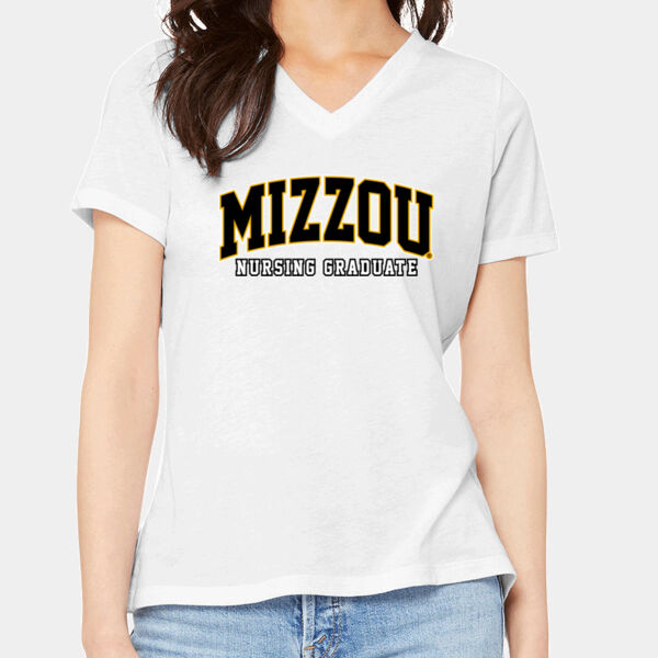 (N) Gold Outline Mizzou Nursing Graduate V-Neck Thumbnail